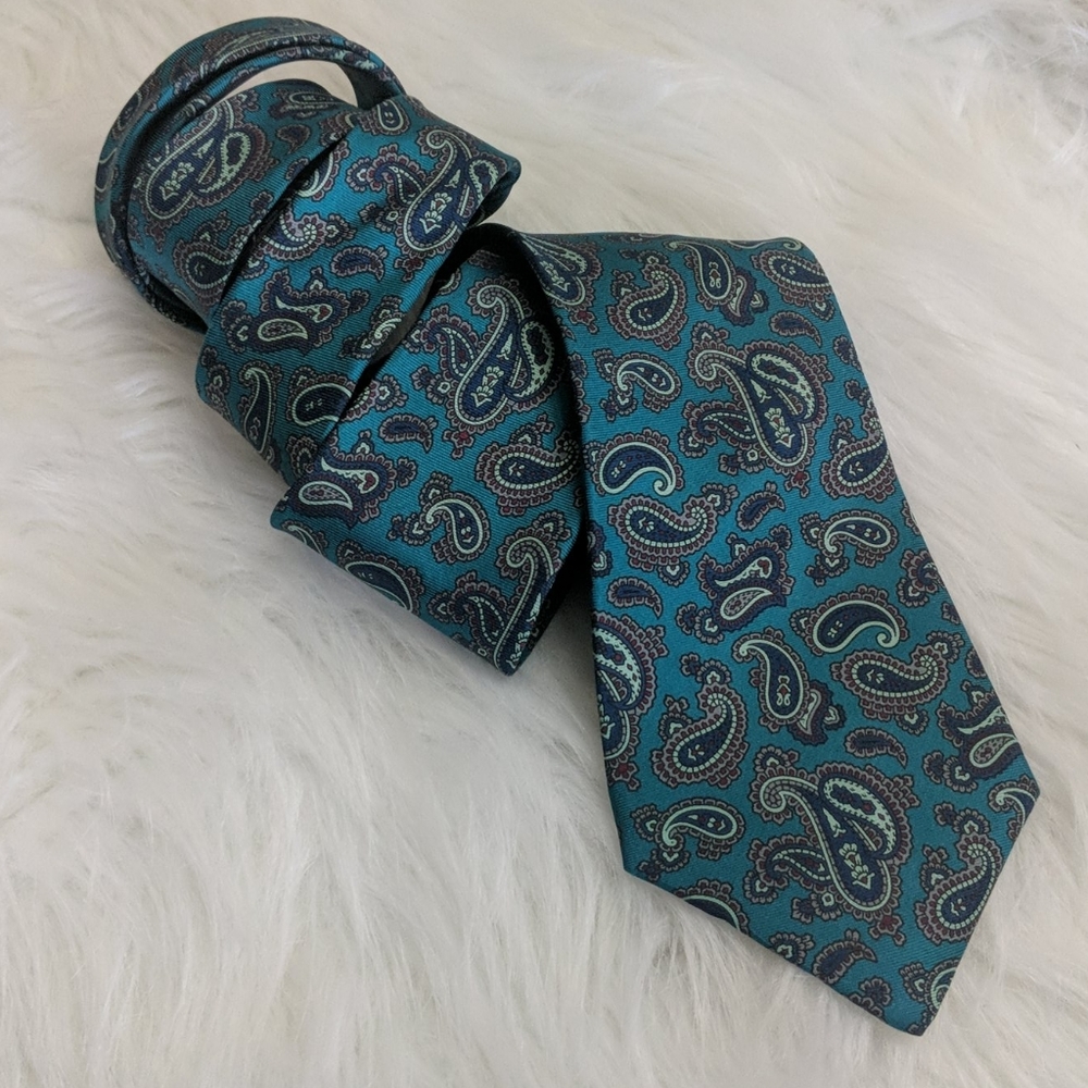 DILLARDS Paisley Teal Tie
